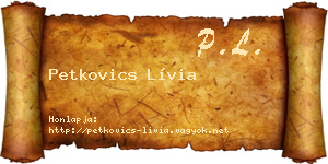 Petkovics Lívia névjegykártya